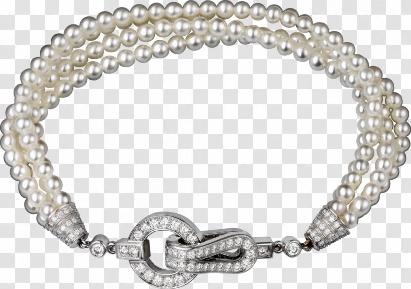 Pearl Bracelet Silver Diamond Necklace - Colored Gold - White Chain Transparent PNG