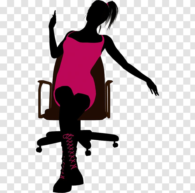 Silhouette Stock Photography Royalty-free Illustration - Frame - Woman Sitting On A Chair Transparent PNG