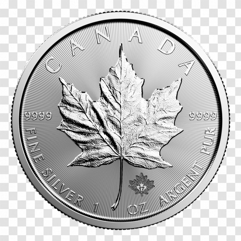 Canadian Silver Maple Leaf Coin Bullion Gold - Ounce - Metal Coins Transparent PNG