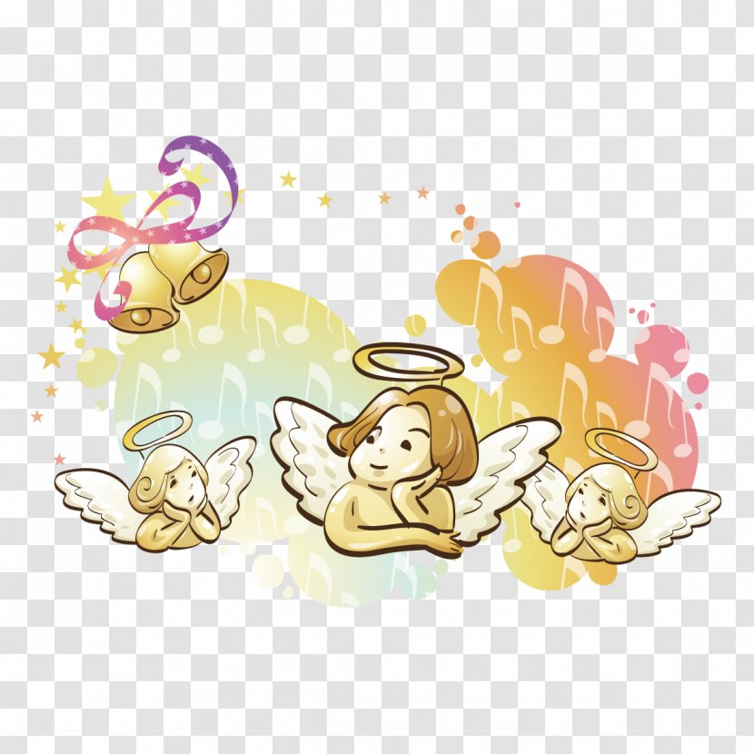 Angel Clip Art - Cartoon - Angels And Bells Transparent PNG
