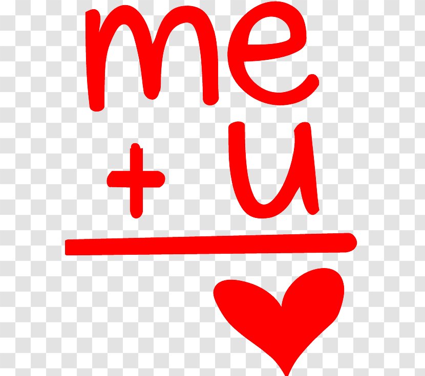 Me+U=Love Cute Heart Design. - Cartoon Transparent PNG