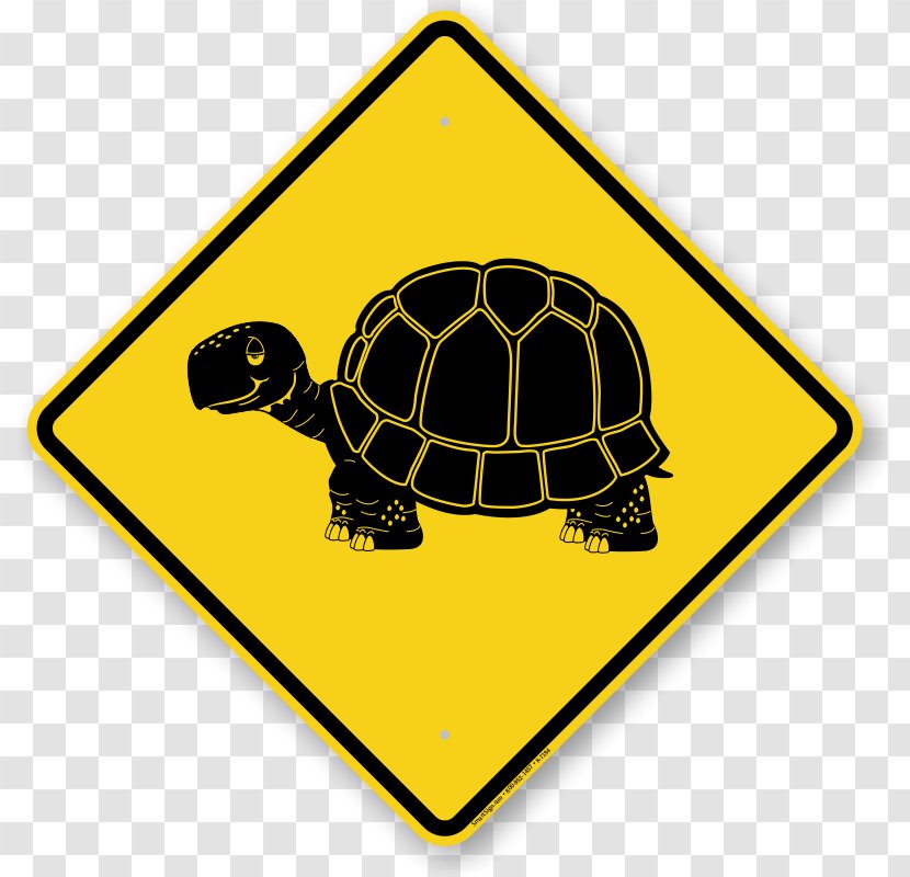 Traffic Sign Road Pedestrian Crossing Warning - Tortoise - Tortoide Transparent PNG