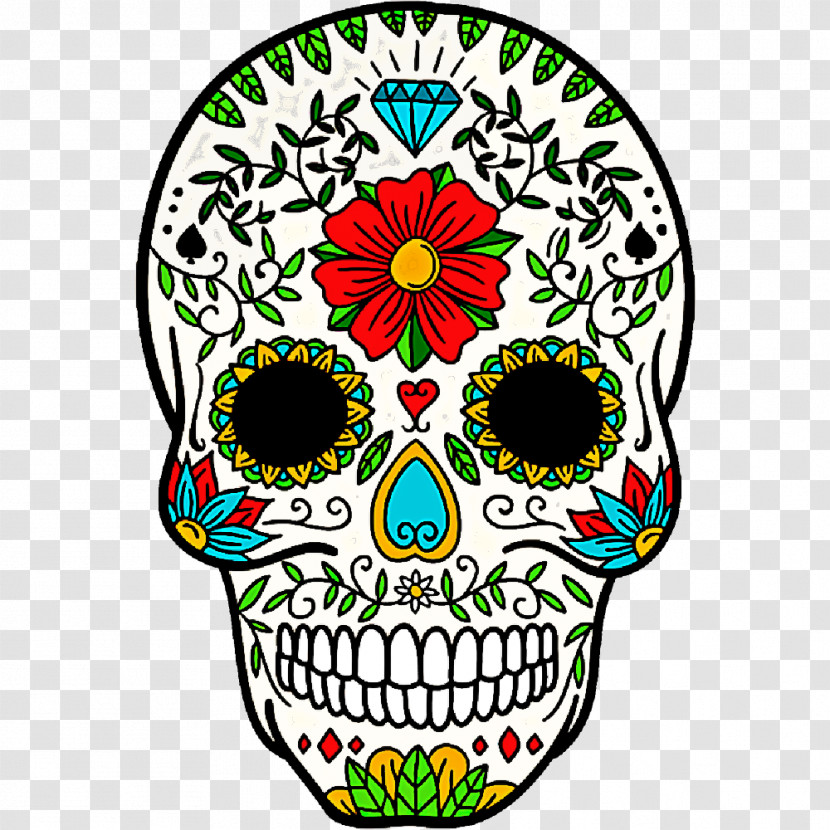 Bone Skull Plant Visual Arts Sticker Transparent PNG