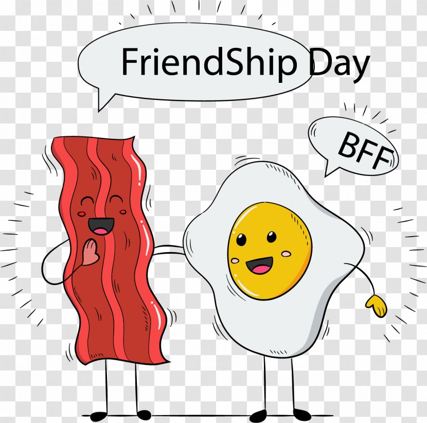Bacon Omelette Baccon Do Batman Breakfast Tocino - Heart - Vector Hand-painted And Transparent PNG