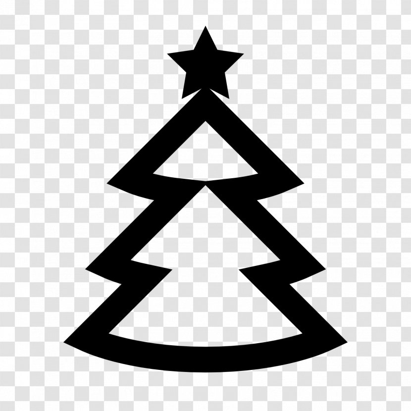 Evergreen Tree - Pine - Black White Transparent PNG