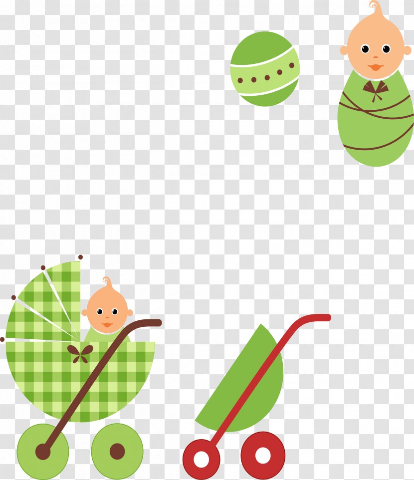 Infant Boy Clip Art - Tree - Green Style Baby And Stroller Transparent PNG