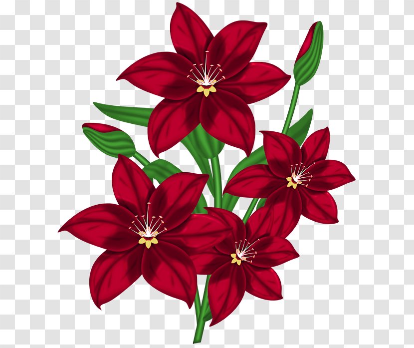 Flower Red Clip Art - Color - Nice Clipart Transparent PNG