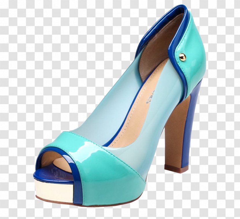 Blue Shoe High-heeled Footwear Designer - Absatz - Fish Heels Transparent PNG