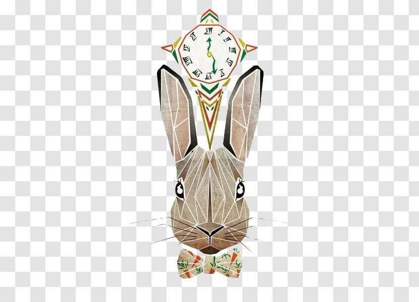 Rabbit Art Drawing Geometry Illustration - Rabits And Hares - Watches Rabbits Transparent PNG