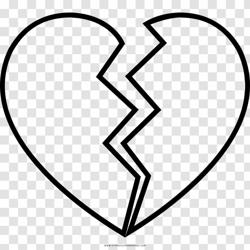 Black And White Drawing Broken Heart Line Art Clip - Flower - Or Splitted Vector Transparent PNG