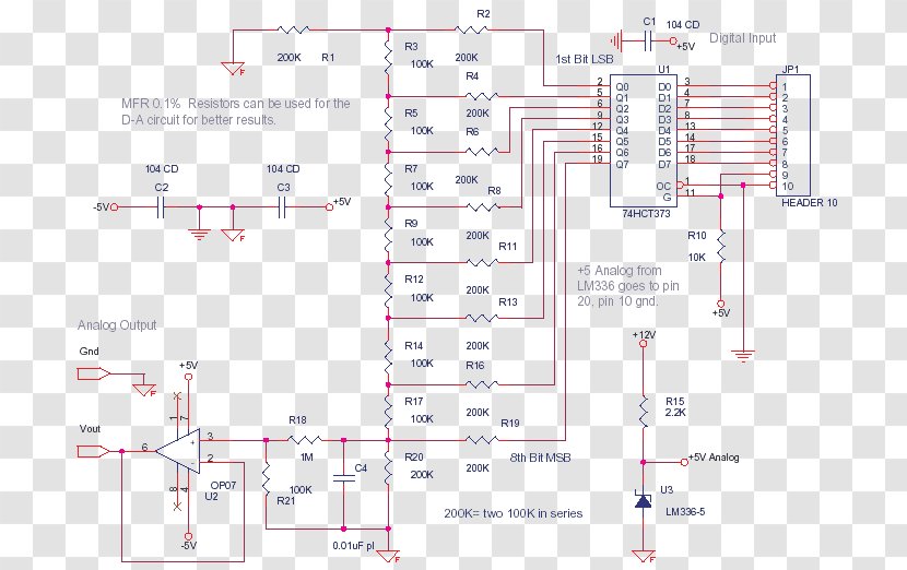 Resistor Ladder Digital-to-analog Converter Electronic Circuit Attenuator Digital Potentiometer - Circuits Transparent PNG
