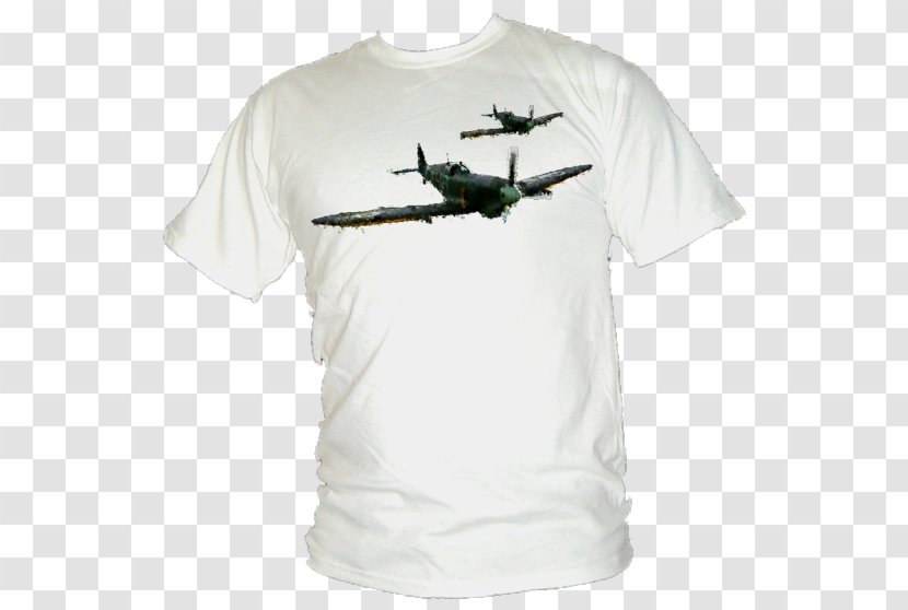 T-shirt Supermarine Spitfire Second World War Sleeve - Cotton Transparent PNG