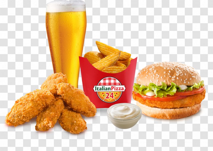 French Fries Cheeseburger Fast Food ItalianPizza24.ru McDonald's Chicken McNuggets - Fried - Beer Promotion Transparent PNG