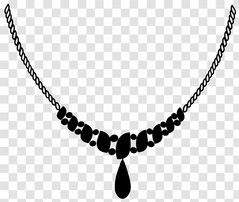 Necklace Bead Black & White - M Chain Jewellery Transparent PNG