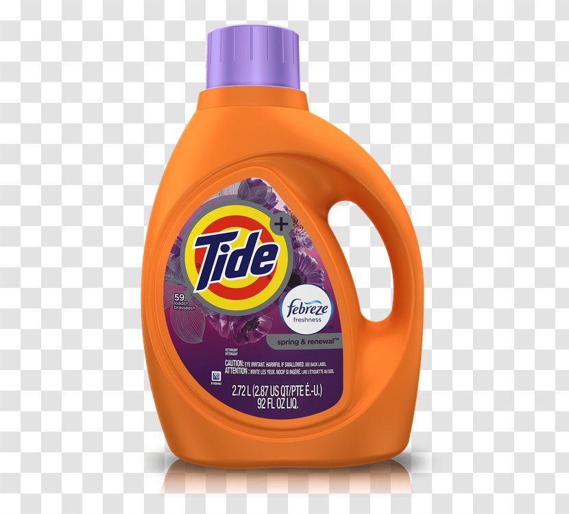 Tide HE Liquid Laundry Detergent Fabric Softener, April Fresh, 64oz Bottle - Ariel With Downy Transparent PNG