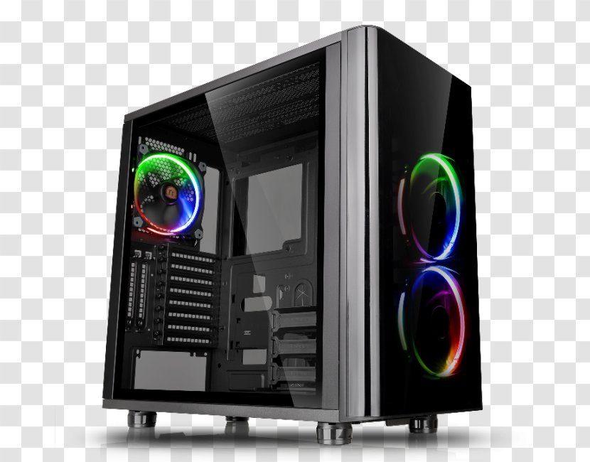 Computer Cases & Housings View 31 Tempered Glass Edition Mid Tower Chassis CA-1H8-00M1WN-00 Power Supply Unit ATX Thermaltake TG - Component - Gaming Pc Transparent PNG
