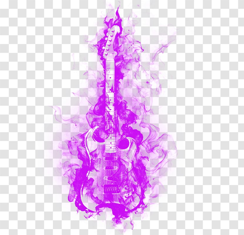 Electric Guitar Drawing - Tree - Purple Dream Transparent PNG