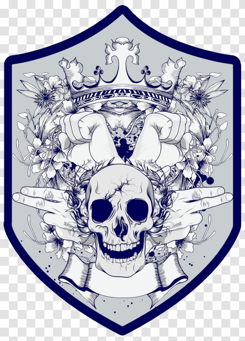 T-shirt Shield Illustration - Tshirt - Skull Transparent PNG
