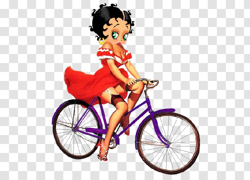 Betty Boop City Bicycle Cycling - Female - Ride A Bike Transparent PNG