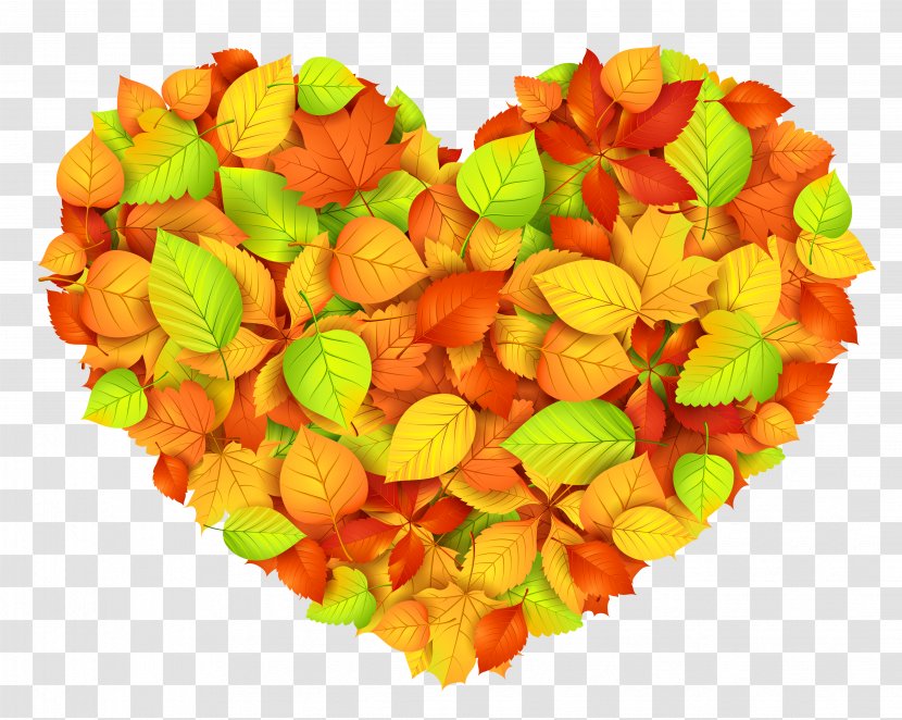Autumn Leaf Color Heart Clip Art - Fall Transparent PNG