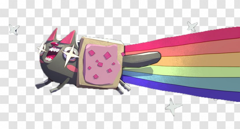 BlobCat Nyan Cat Rainbow - Black - Cartoon Transparent PNG