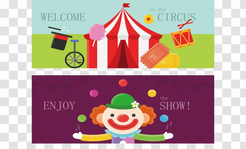 Euclidean Vector Clown Circus Icon - Text - Poster Design Transparent PNG