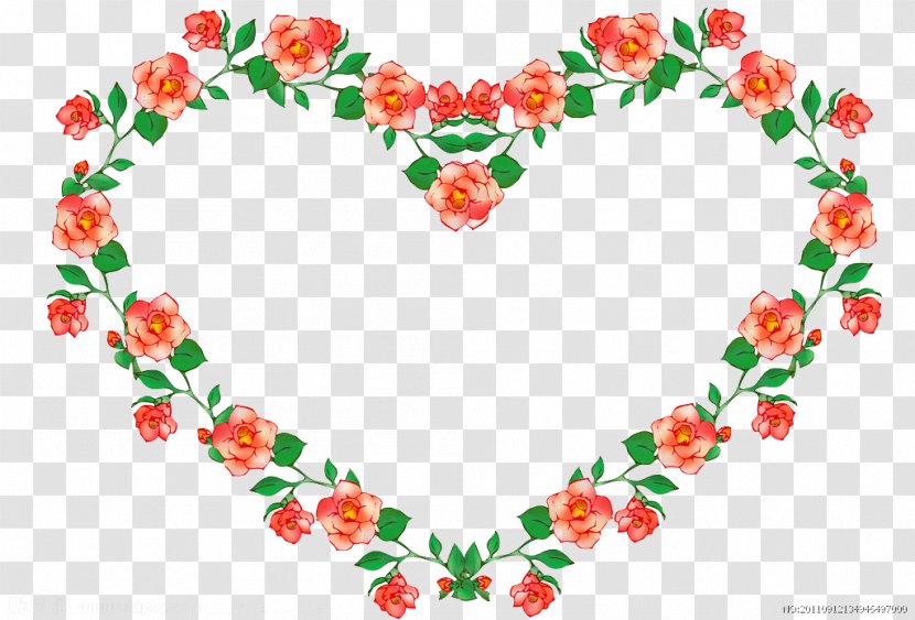 Download Heart - Heart-shaped Floral Frame Transparent PNG