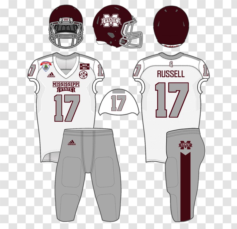 Jersey T-shirt Uniform Mississippi State Bulldogs Football American - Shirt Transparent PNG