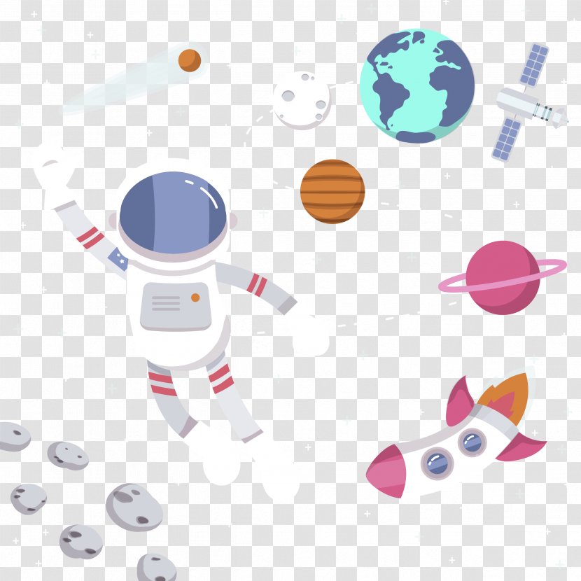 Astronaut Spacecraft Illustration - Astronauts In Space Transparent PNG