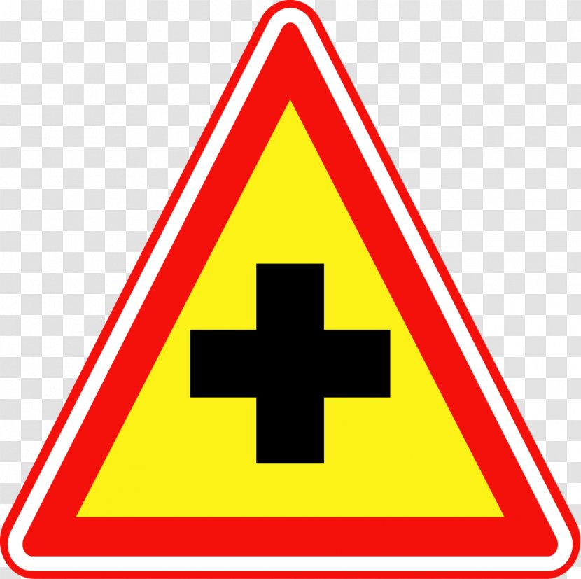 Traffic Sign Direction, Position, Or Indication Warning Intersection - Side Road Transparent PNG