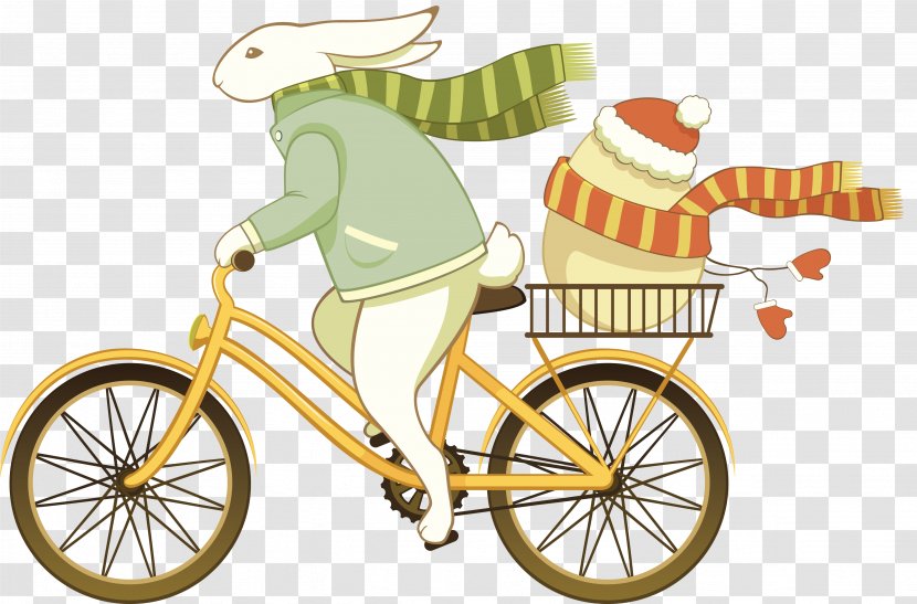 Easter Bunny Bicycle Rabbit Egg - Vehicle - Bike Transparent PNG