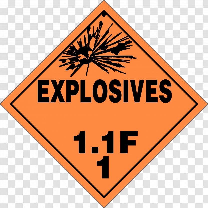 Explosive Material Placard Dangerous Goods Explosion Title 49 Of The Code Federal Regulations - Logo - Hazmat Cliparts Transparent PNG