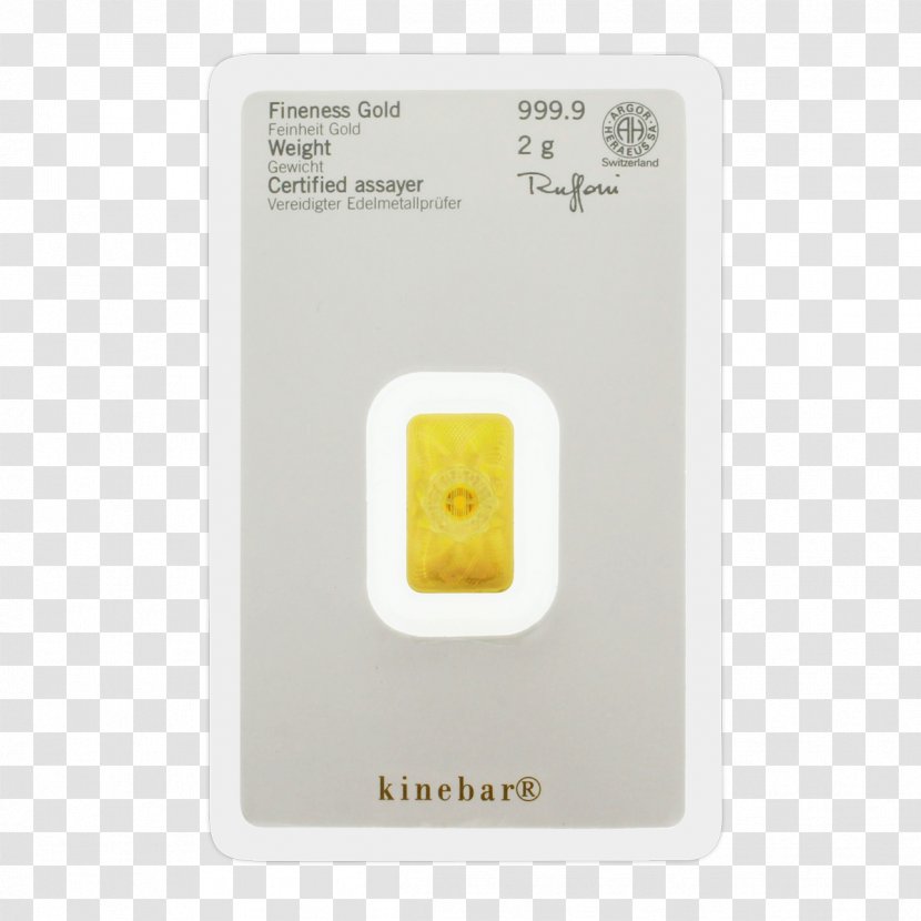 Kinebar Germany Gold Bar Heraeus - Lingote De Oro Transparent PNG