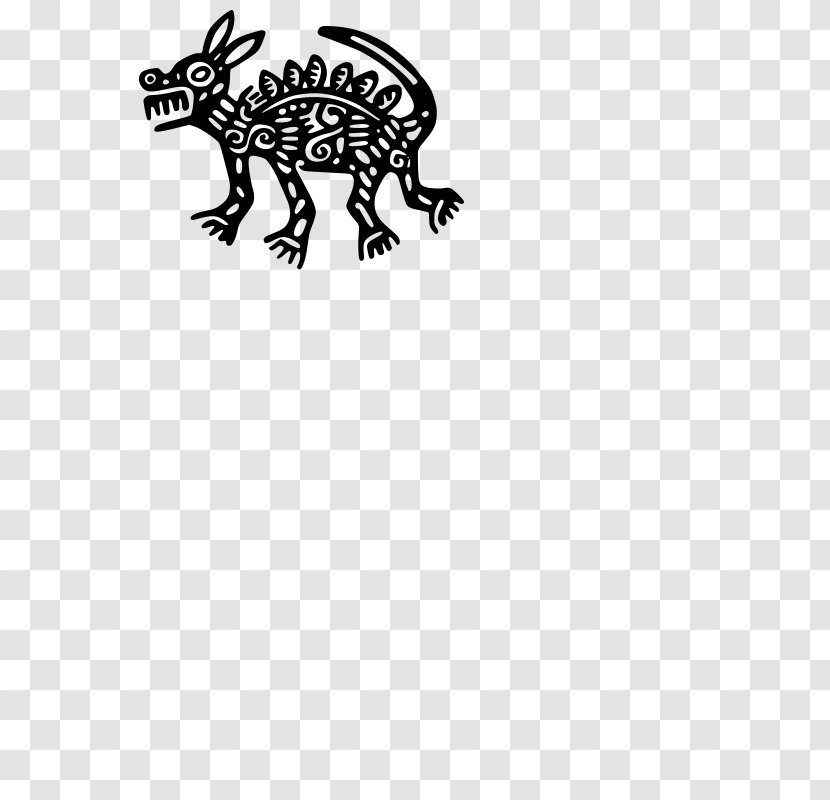 Mexican Hairless Dog Design Motifs Of Ancient Mexico Cuisine Calavera - Monochrome - Symbol Transparent PNG