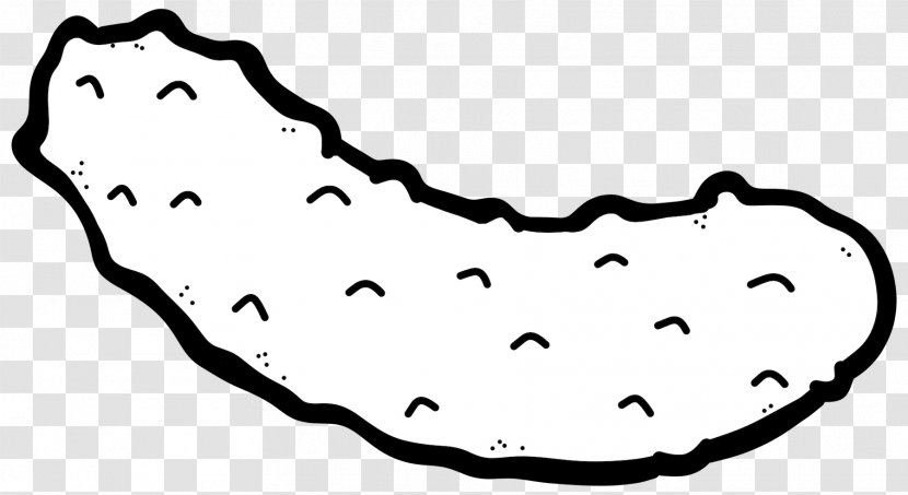 Pickled Cucumber Black And White Drawing Clip Art - Line Transparent PNG