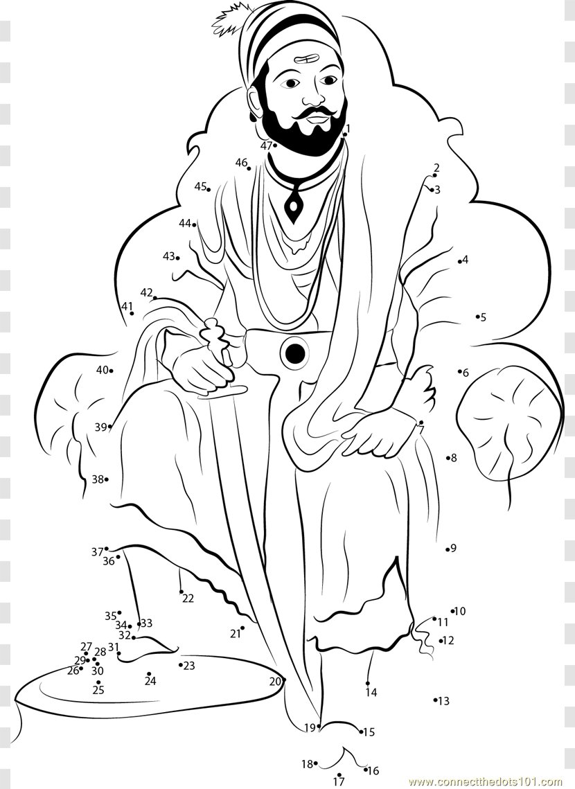 Maratha Empire Hinduism Chhatrapati Clip Art - Flower - Shivaji Maharaj Sketch Transparent PNG