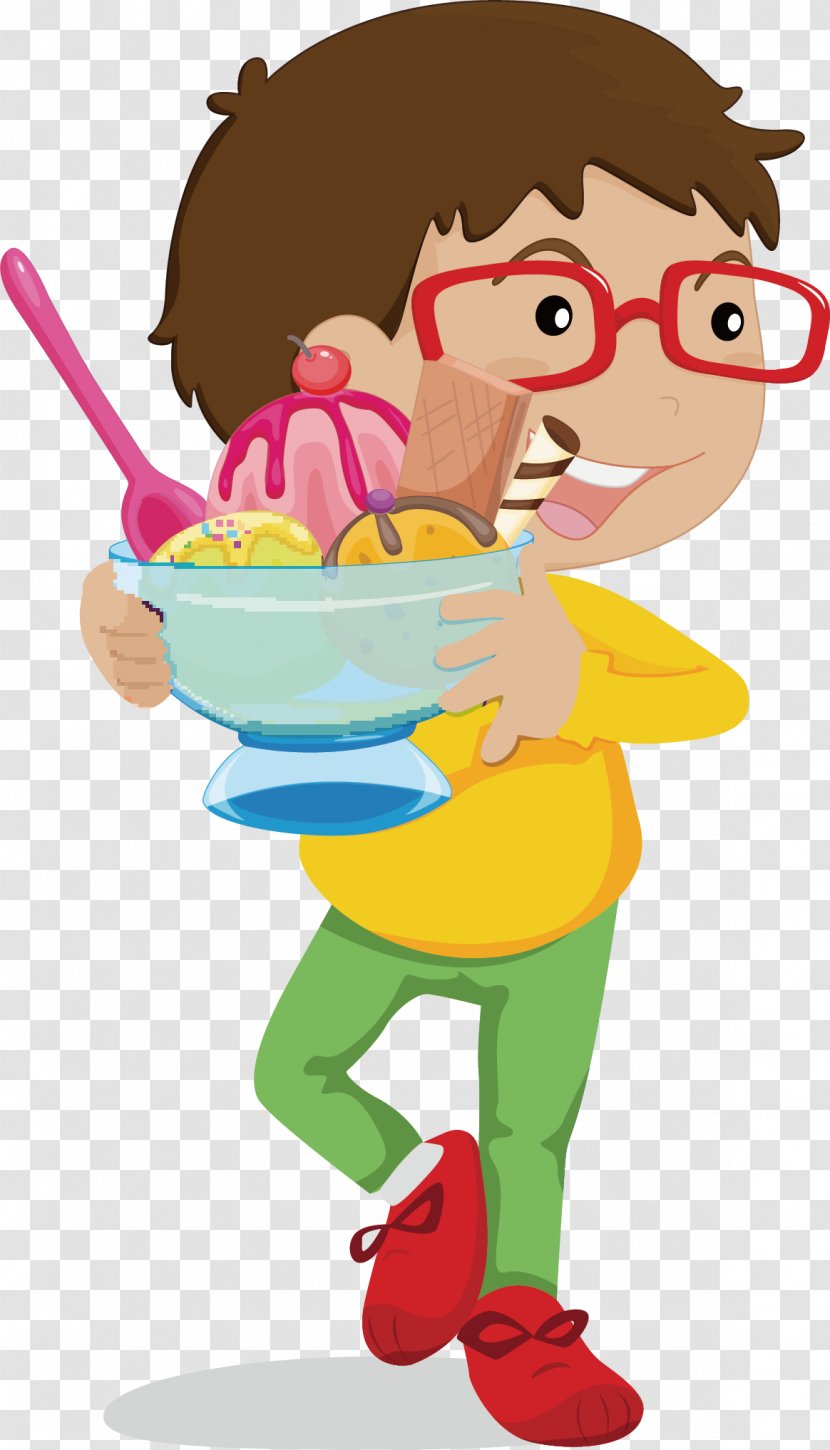 Ice Cream Cartoon Child - Food - A Who Buys Snacks Transparent PNG