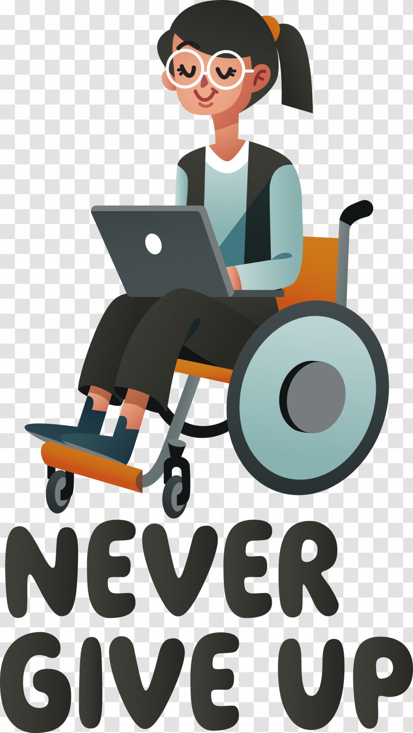 International Disability Day Never Give Up Wheelchair Girl Transparent PNG