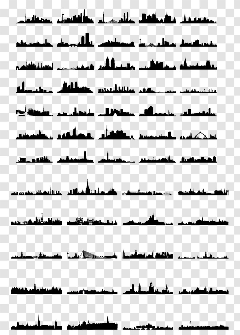 Silhouette Skyline Illustration - Flower - International City Transparent PNG