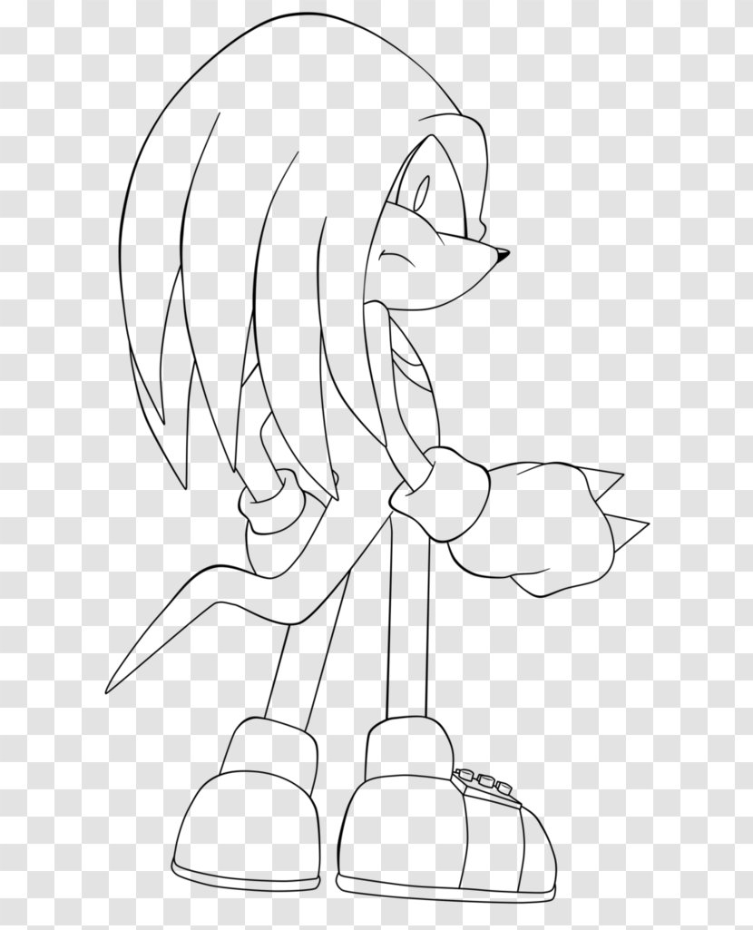 Knuckles The Echidna Line Art Sonic & SegaSonic Hedgehog Drawing - Heart - Flower Transparent PNG