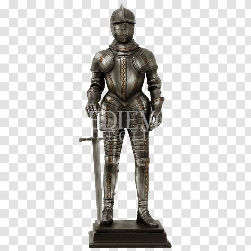 Middle Ages Knight Bronze Sculpture Statue - Figurine Transparent PNG
