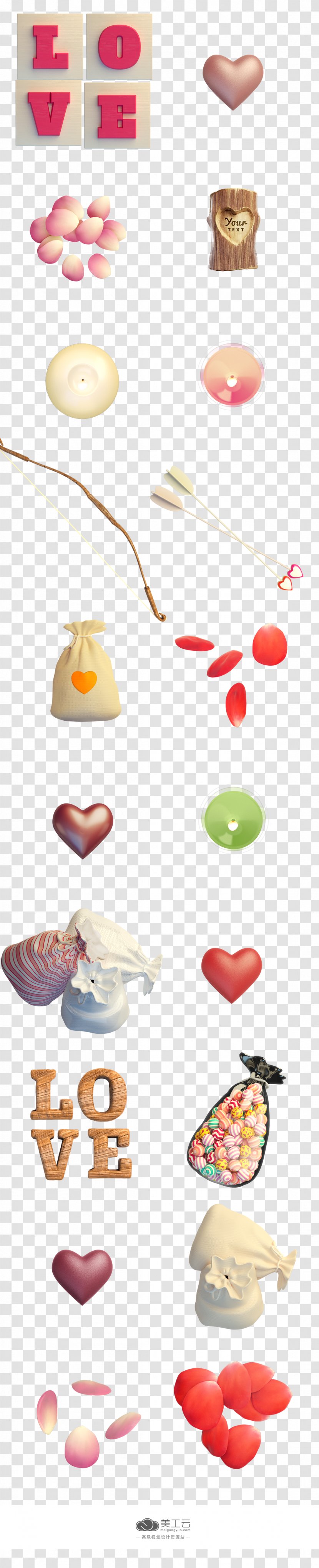 Download Clip Art - Petal - Valentine's Day Decorations Transparent PNG