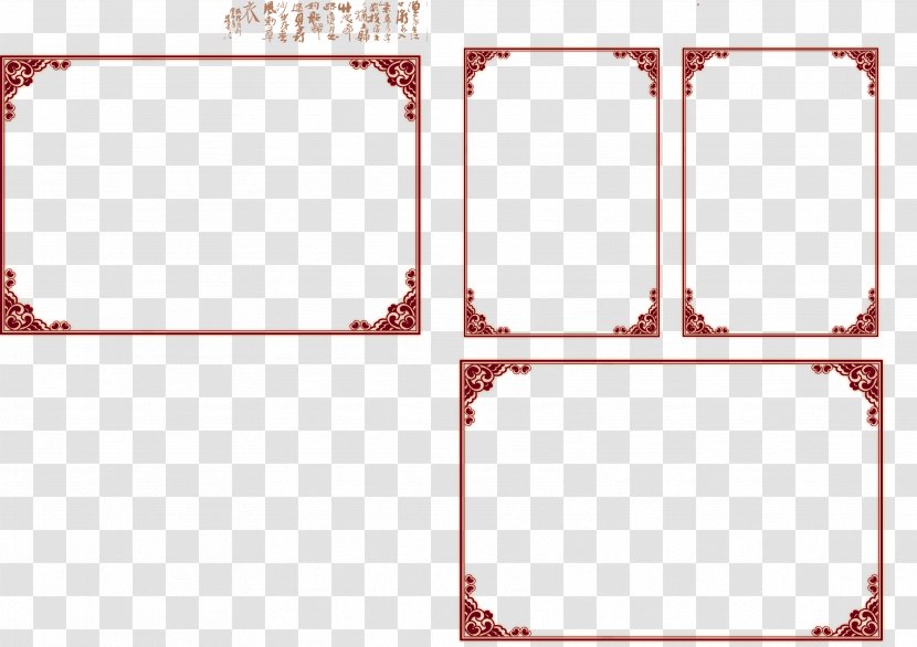 CorelDRAW - Template - European Style Fine Red Camera Frame Transparent PNG