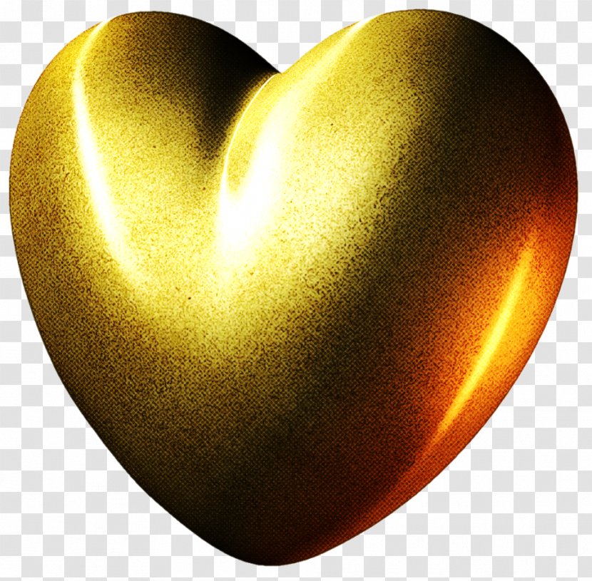 Heart Yellow Gold Metal Symbol Transparent PNG
