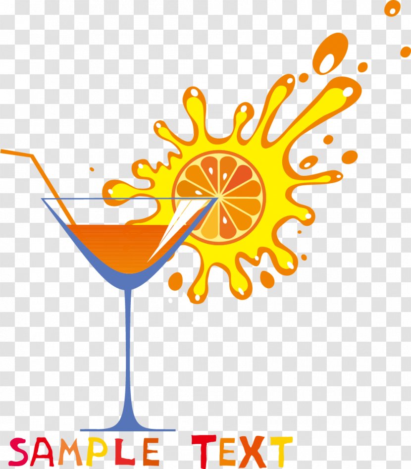 Orange Juice Smoothie Coconut Water - Text - Cartoon Exquisite Cocktail Transparent PNG