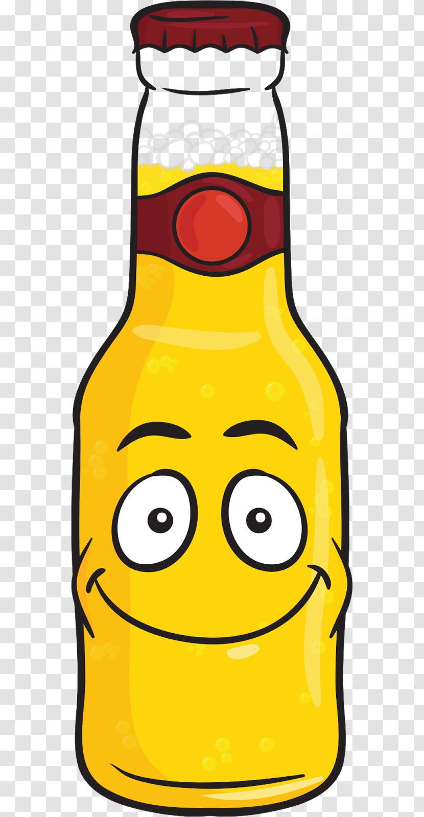 Beer Bottle Malt Liquor Alcoholic Drink - Yellow Transparent PNG
