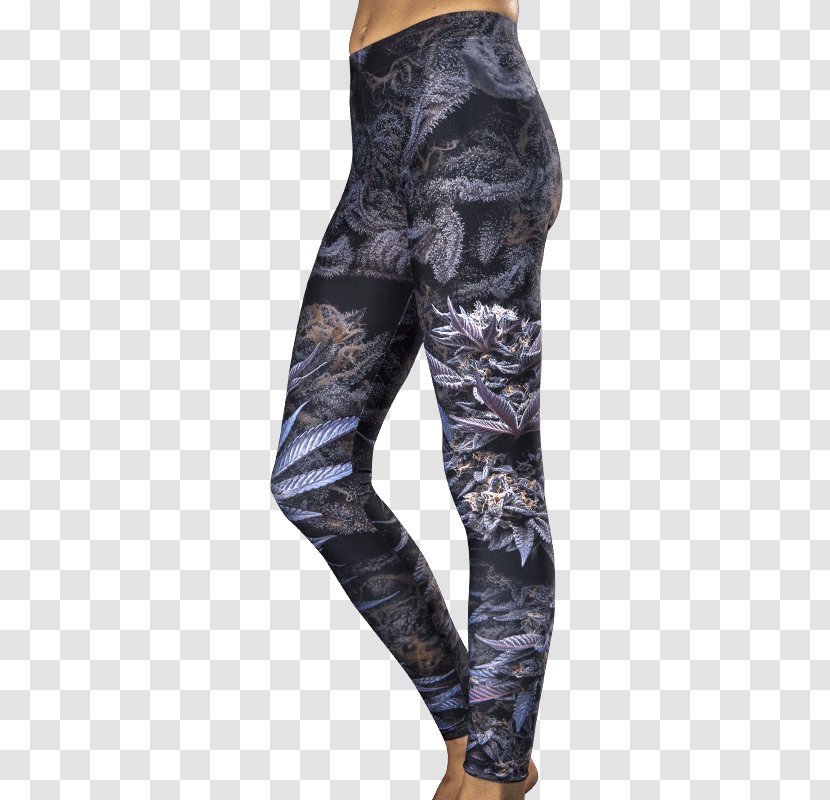 Leggings Yoga Pants Stretch Fabric Jeans Waist - Leaf Transparent PNG
