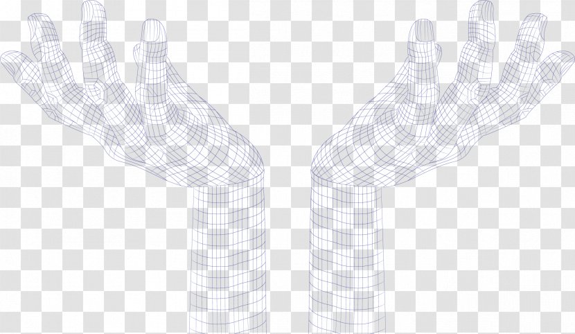White Black Pattern - Two Handed Technology Transparent PNG