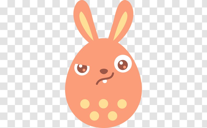 Easter Bunny Egg Emoji - Cartoon Transparent PNG