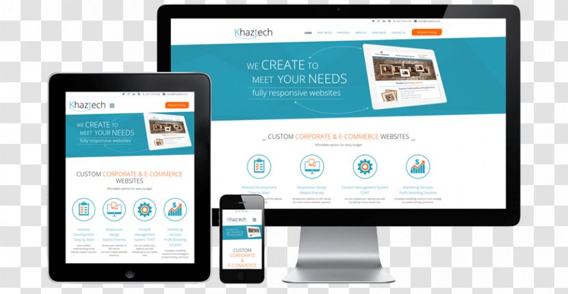 Smartphone Responsive Web Design Website Page - Computer Monitor - Ui Transparent PNG